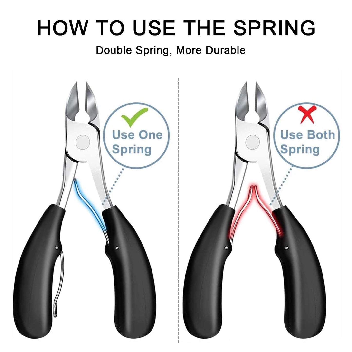 SSKHE Toenail Clippers for Thick Nails Large Wide Jaw Opening Heavy Duty Nail Clippers Large Toenail Scissors for Seniors Mens Women Ultra Sharp Professional Toenail Cutter with Soft Handle