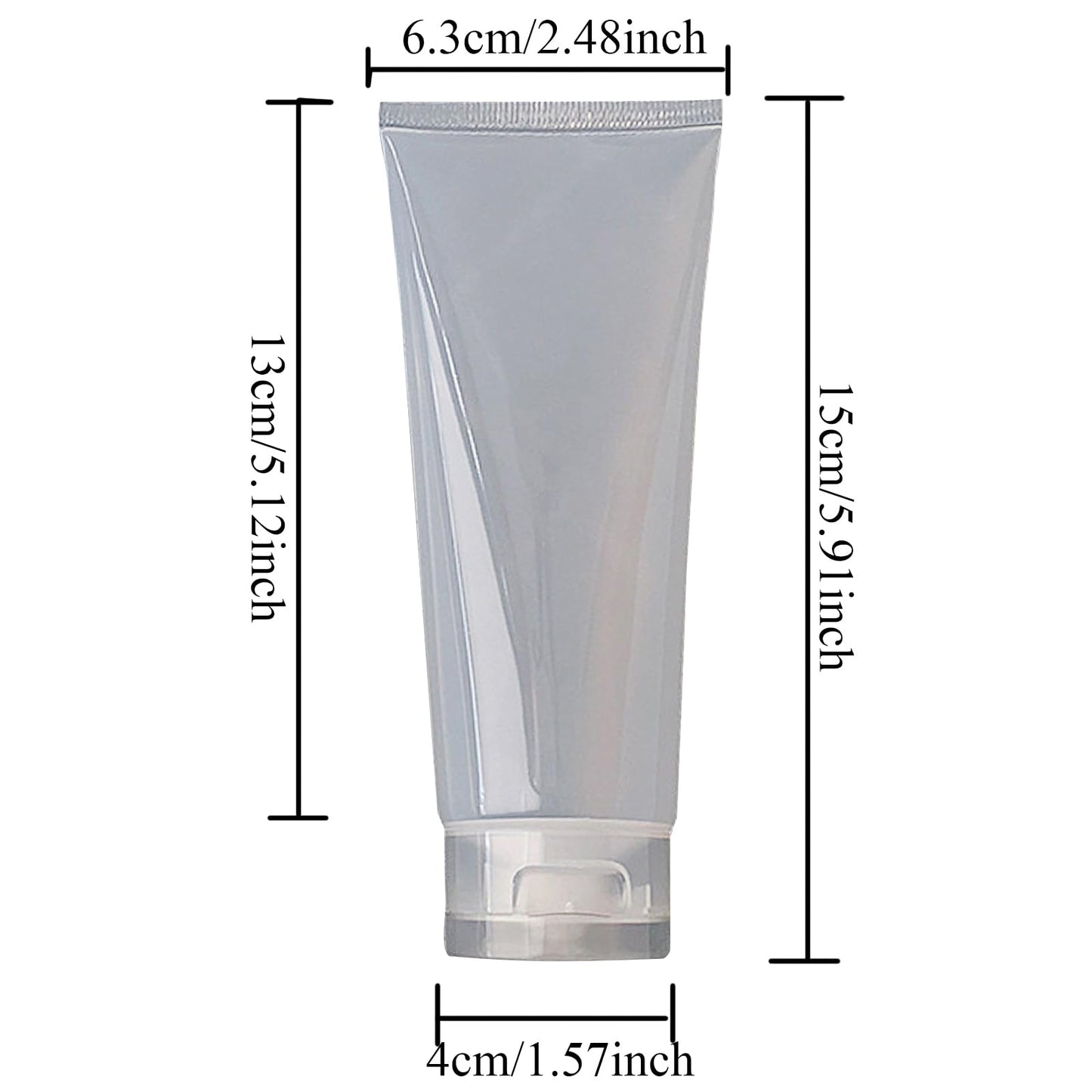Aspire 4 Pack 3.4 OZ/100 ML Empty Squeeze Tubes Cosmetic Containers with Flip-top Cap-Black