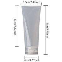 Aspire 4 Pack 3.4 OZ/100 ML Empty Squeeze Tubes Cosmetic Containers with Flip-top Cap-Black