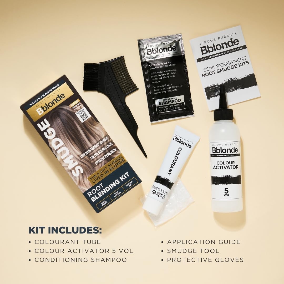 Jerome Russell Bblonde SMUDGE Root Blending Kit in Medium Cool| Professional Root Blending Kit | Natural, Lived-In Blonde Look