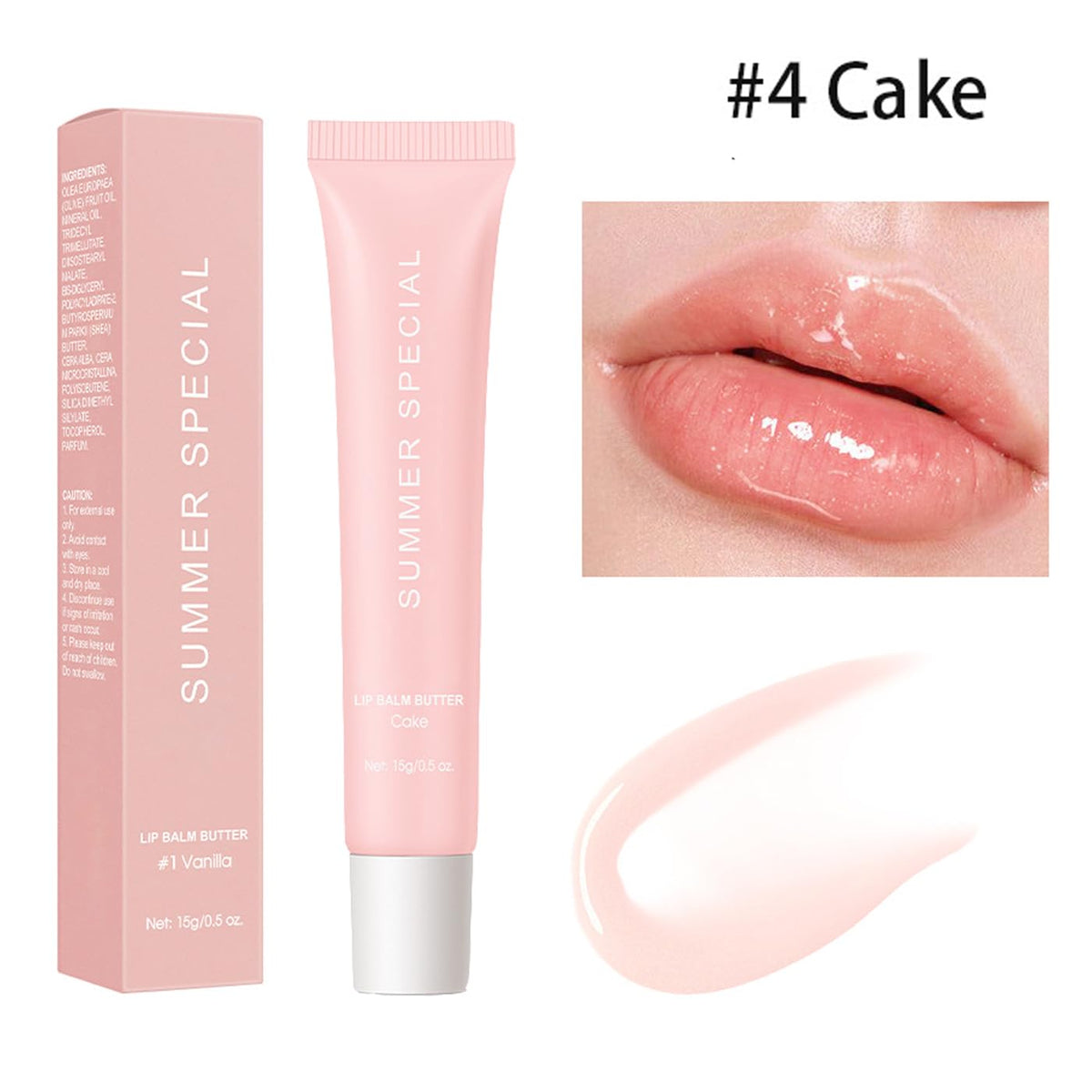 Summer Special Lip Butter Balm, Instant Lip Mask Hydrating & Nourishing Lip Gloss with Perfect Shine - Moisture Care for Dry Lips