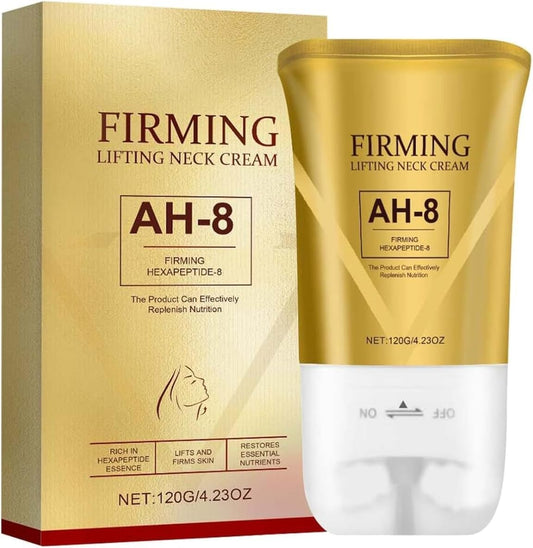 AH-8 Firming Neck Cream, Tighten and Lift Neck Cream with Double Roller Massage, Reduce Wrinkles Fine Lines And Double Chin, Firm and Lift Sagging Skin 120g