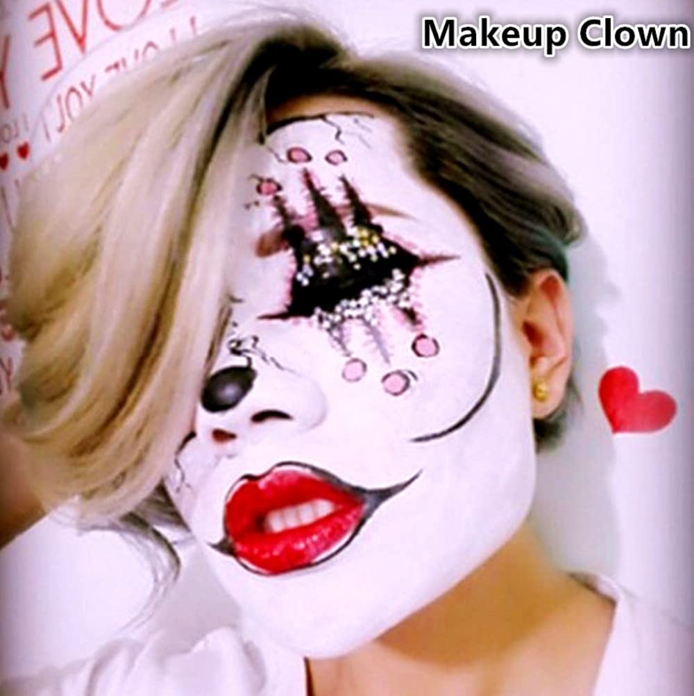 Go Ho White and Red Stick,England Flag Red & White Set,Sweat Proof Face Paint,Clown Joker Face Body Paint for Halloween Cosplay SFX Makeup,Safe Lip&Face Paint