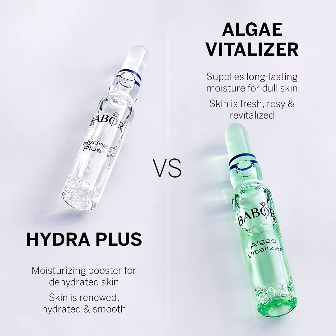 BABOR Algae Vitalizer Ampoule Serum Concentrates | Hyaluronic Acid and Plankton Algae | Antioxidant Moisturizing Face Treatment Revitalizes Dull Dry Skin | Reduces Breakouts | 7 Days to Radiant Skin