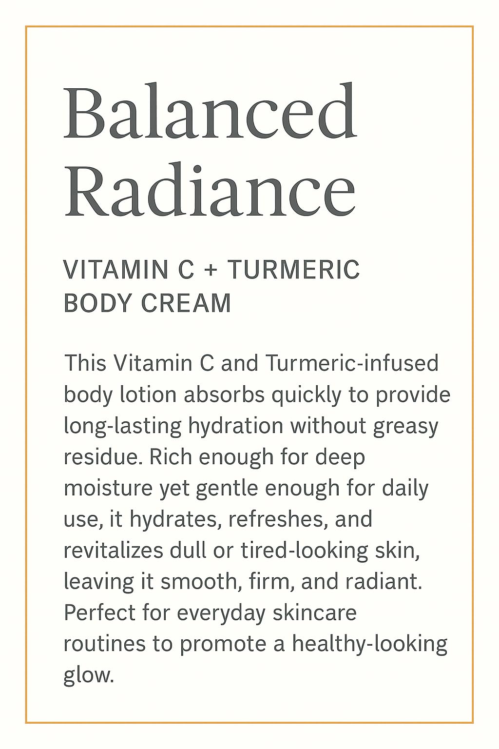 MED Vitamin C + Turmeric Brightening Body Cream – Firming Moisturiser for Uneven Skin Tone, Age Spots & Sun Damage | Shea Butter & Aloe Vera | Vegan | Eco Exfoliating Gloves & Prosperina Card