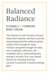 MED Vitamin C + Turmeric Brightening Body Cream – Firming Moisturiser for Uneven Skin Tone, Age Spots & Sun Damage | Shea Butter & Aloe Vera | Vegan | Eco Exfoliating Gloves & Prosperina Card