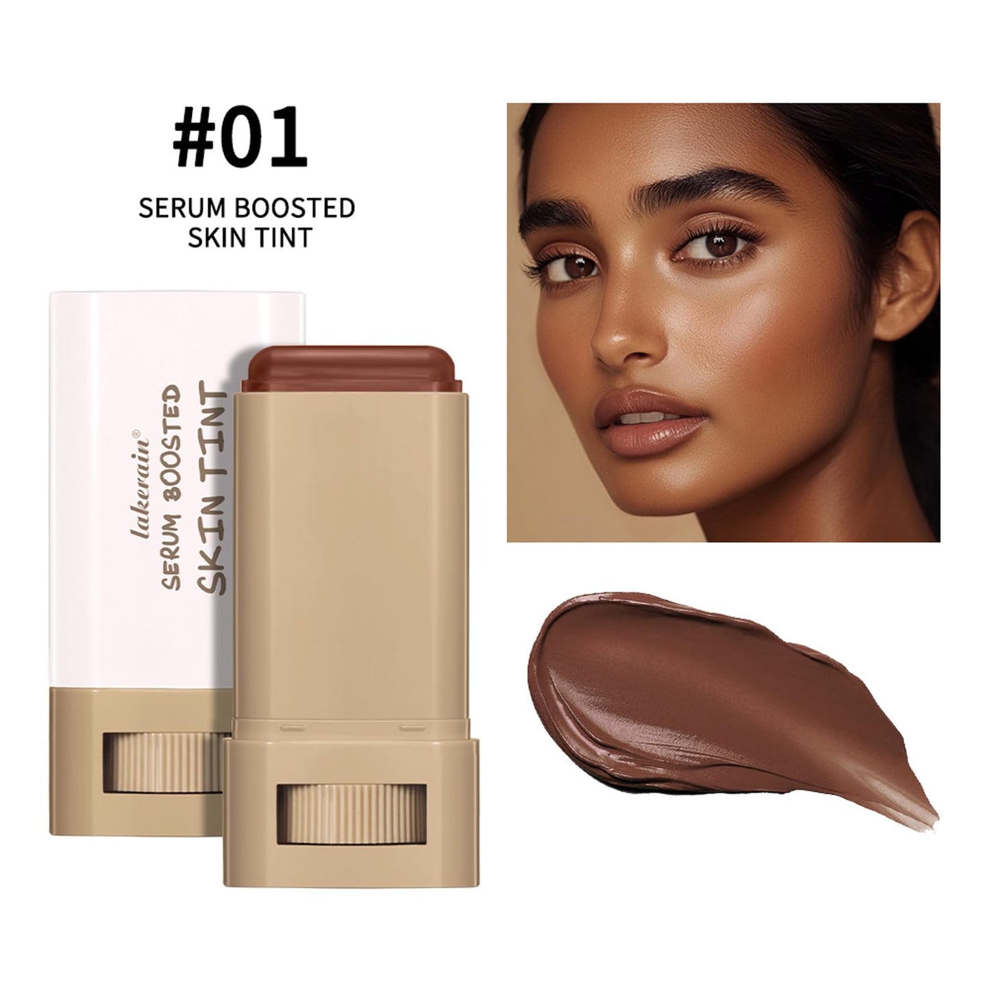 HQDA Beauty Balm Serum Boosted Skin Tint – Hydrating Tinted Moisturizer Foundation Stick, Portabl Moisturizing Contour Stick for Face Makeup (# 01)