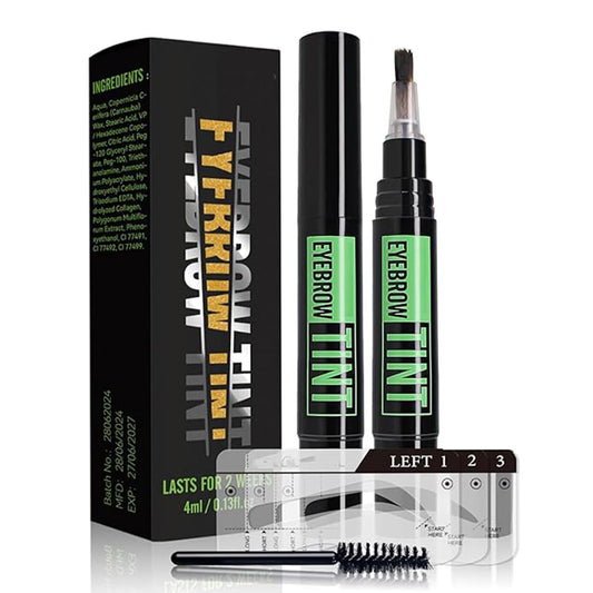 Generic Brow Tint Kit, Long-Lasting Eyebrow Dye for Defined Brows, Waterproof and Smudge-Proof, Includes Precision Brush(Natural Black)