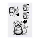 Azeeda 4 x 'Love Rat' Temporary Tattoos - Water Resistant, Skin-Safe, Non-Toxic Transfers, Mixed Sizes (TO00081290)