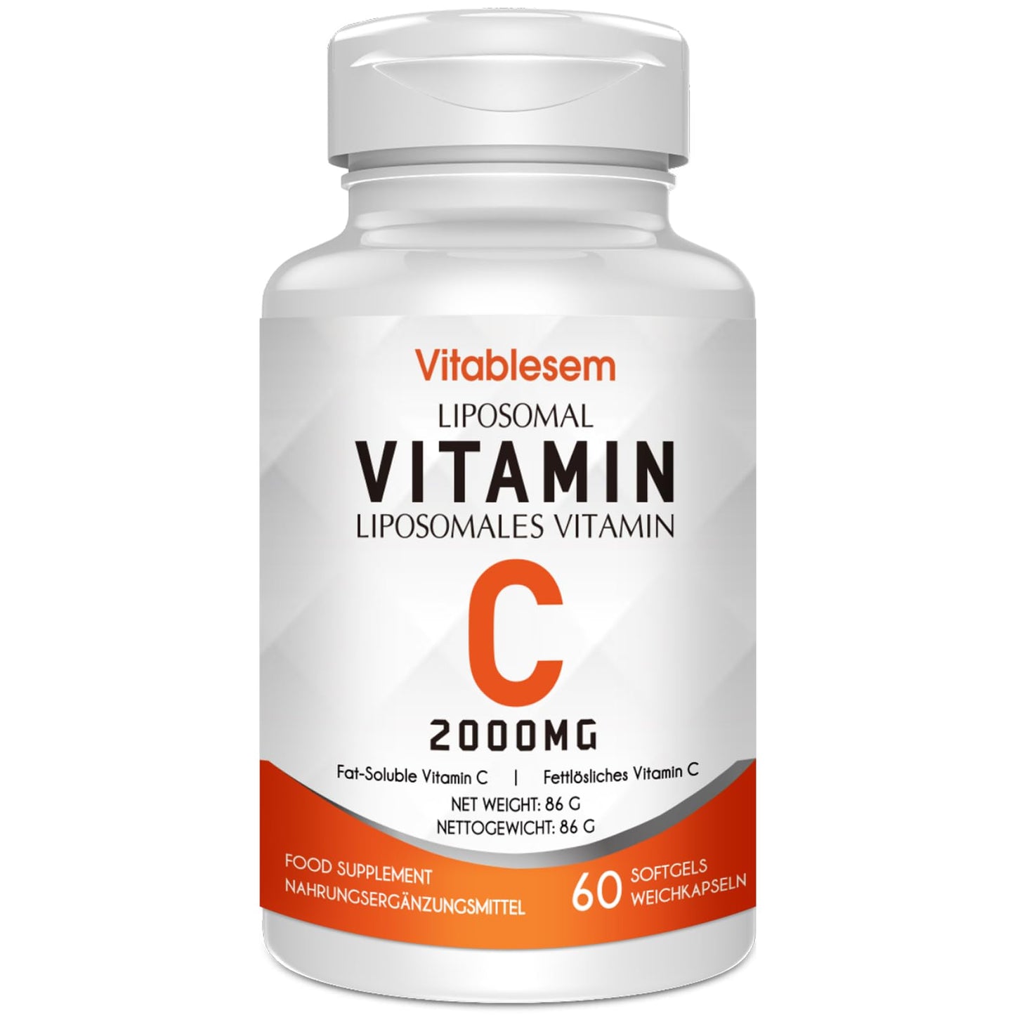 Vitablesem Liposomal Vitamin C Capsules 2000mg - High Strength Gluten Free & Ascorbic Acid - Immune Support Antioxidant Supplement - Non-GMO