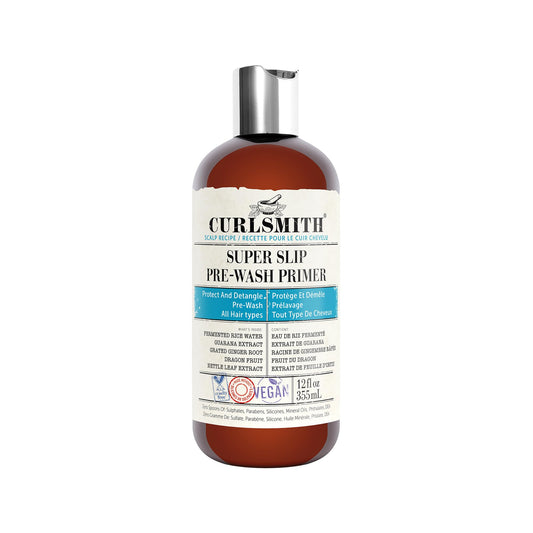 CURLSMITH Curlsmith - Super Slip Pre-Wash Primer - Vegan Scalp Stimulating Treatment, Protecting and Moisturising (355ml/12 fl oz)