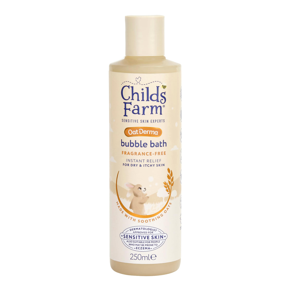 Childs Farm OatDerma Bubble Bath, Fragrance Free, Soothing Hydration for Sensitive Skin, Baby, 250ml