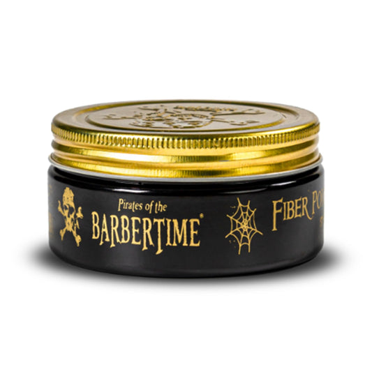 BARBERTIME Hair Styling Fiber Wax | Black Fiber Pomade Shine Look | Long Lasting Formula Strong Hold 150 ml