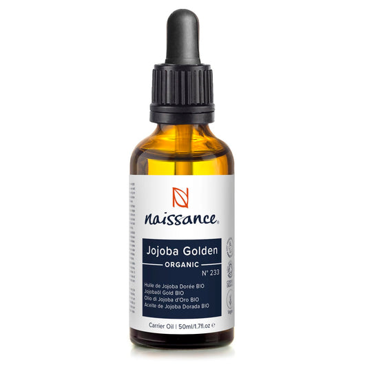 Naissance Organic Golden Jojoba Oil (No. 233) - 50ml - Natural, Unrefined - for Skin, Face, Nails, Eyelashes, Hair Growth