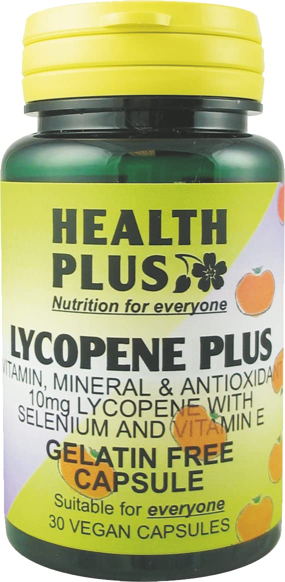 Health Plus Lycopene Plus 10mg Men's Health Plant Supplement - 30 Gelatin Free Capsules