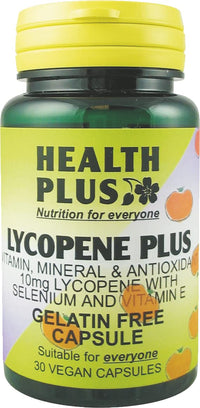 Health Plus Lycopene Plus 10mg Men's Health Plant Supplement - 30 Gelatin Free Capsules