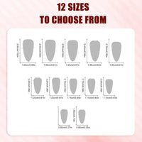 Generic 24PCS Black French Square Press On Nails with Rhinestones & 3D Bow Design -Glamorous Lace-Up Look, 12 Sizes, – Elegant Reusable