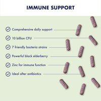 HIGHER NATURE Higher Nature - Pro Immune - Triple Action Immune Support Probiotic - Live Bacteria, Black Elderberry and Zinc - 7 Bacteria Strains - 10 Billion CFUs - Vegan Probiotics - 30 Capsules