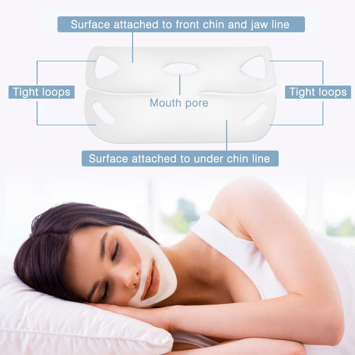 ThamGlow 3-Pack V Line Face Lifting Chin Mask, V Edge Patches Face Lift & Sculpt Chin Lift Mask – Anti-Sagging V-Shape Treatment | Visible Firming For Jawline & Neck | Hydrate & Smooth Skin Texture