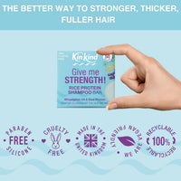 KinKind Rice Water Shampoo Bar for Hair Growth. Give Me STRENGTH! Shampoo Bars for hair UK made. Solid Shampoo Bar with Rice Protein & Rosemary for Thickening Menopause, Thinning, Fine & Flat Hair