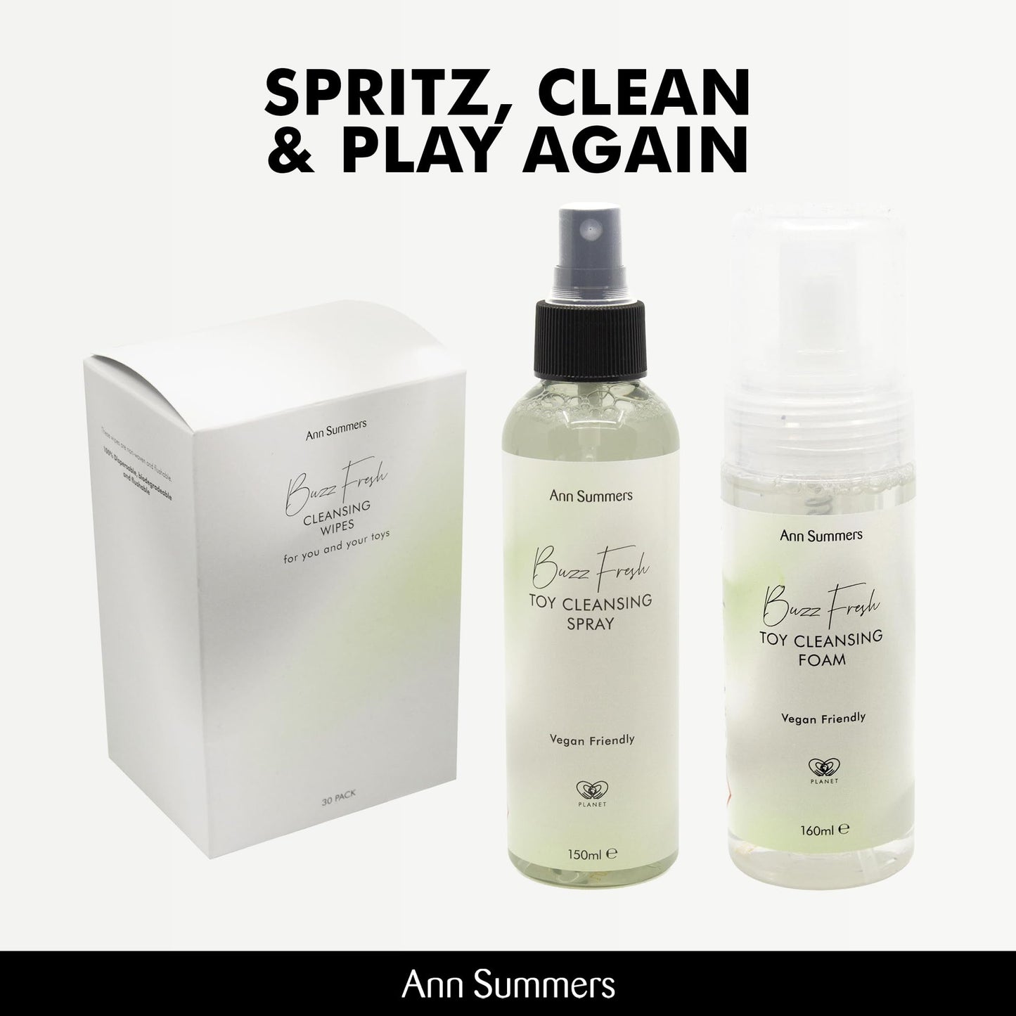 Ann Summers Buzz Fresh Cleaning 30 Individually Wrapped Intimate Wipes