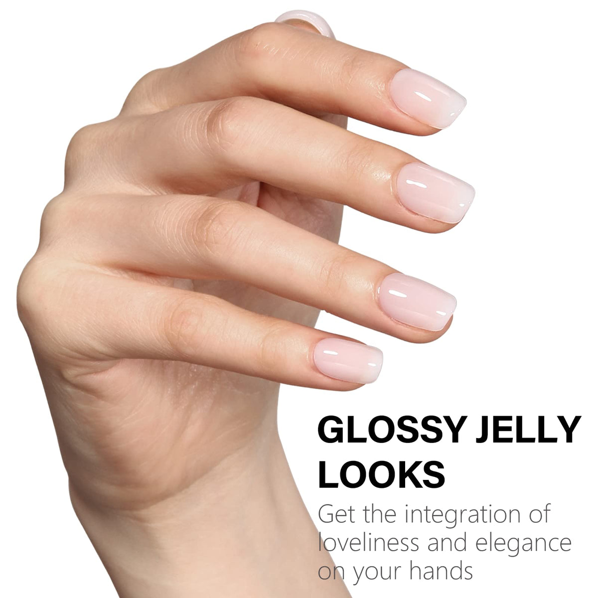 TOMICCA Milky White Gel Nail Polish-15ml Natural Gel Polish French Nail Design UV LED Gel Milky Jelly Gel Nail Polish Transparent White Soak Off Gel Polish Nail Art Gel