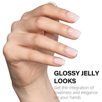 TOMICCA Milky White Gel Nail Polish-15ml Natural Gel Polish French Nail Design UV LED Gel Milky Jelly Gel Nail Polish Transparent White Soak Off Gel Polish Nail Art Gel