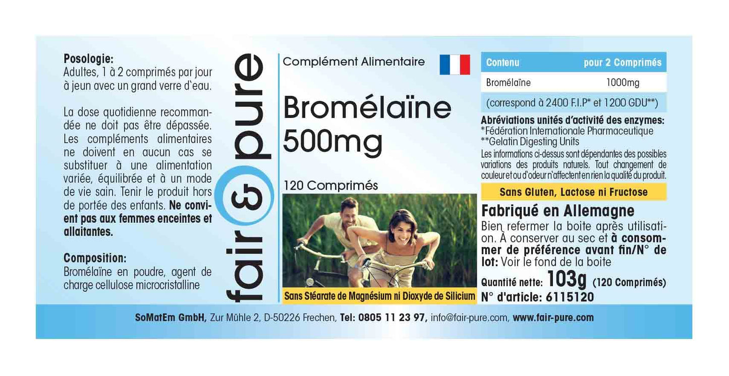 fair & pure Fair & Pure® - Bromelain 500mg - Vegan - 120 Tablets