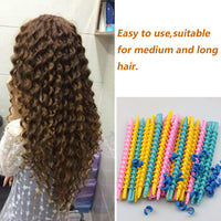 TOPWEL 26 Pieces 6inch Spiral Hair Perm Rod Colorful Plastic Long/Medium Hair Barber Hairdressing Styling Curling Perm Rod No Heat Hair Curlers for Women Girls