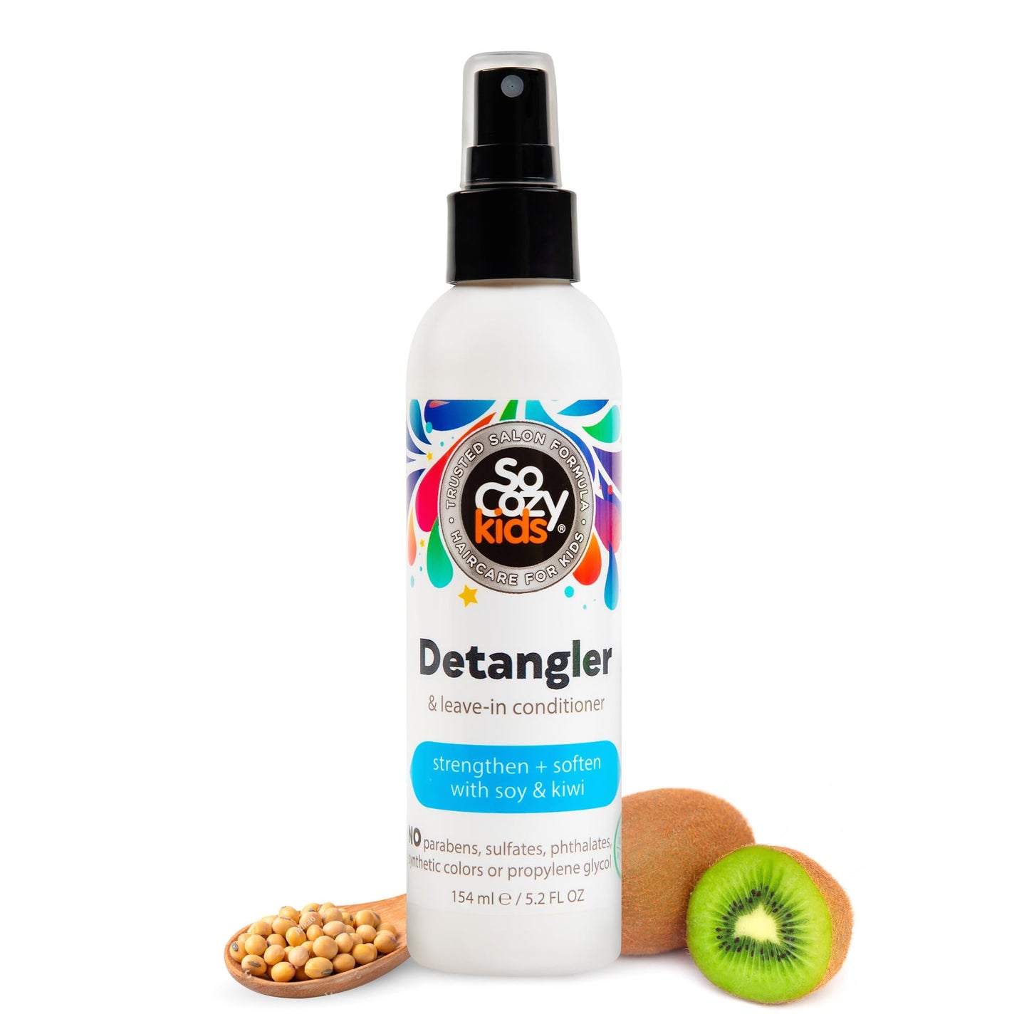 SO COZY SoCozy Detangler For Kids Hair | Strengthen and Soften | 5.2 fl oz | No Parabens, Sulfates, Synthetic Colors or Dyes