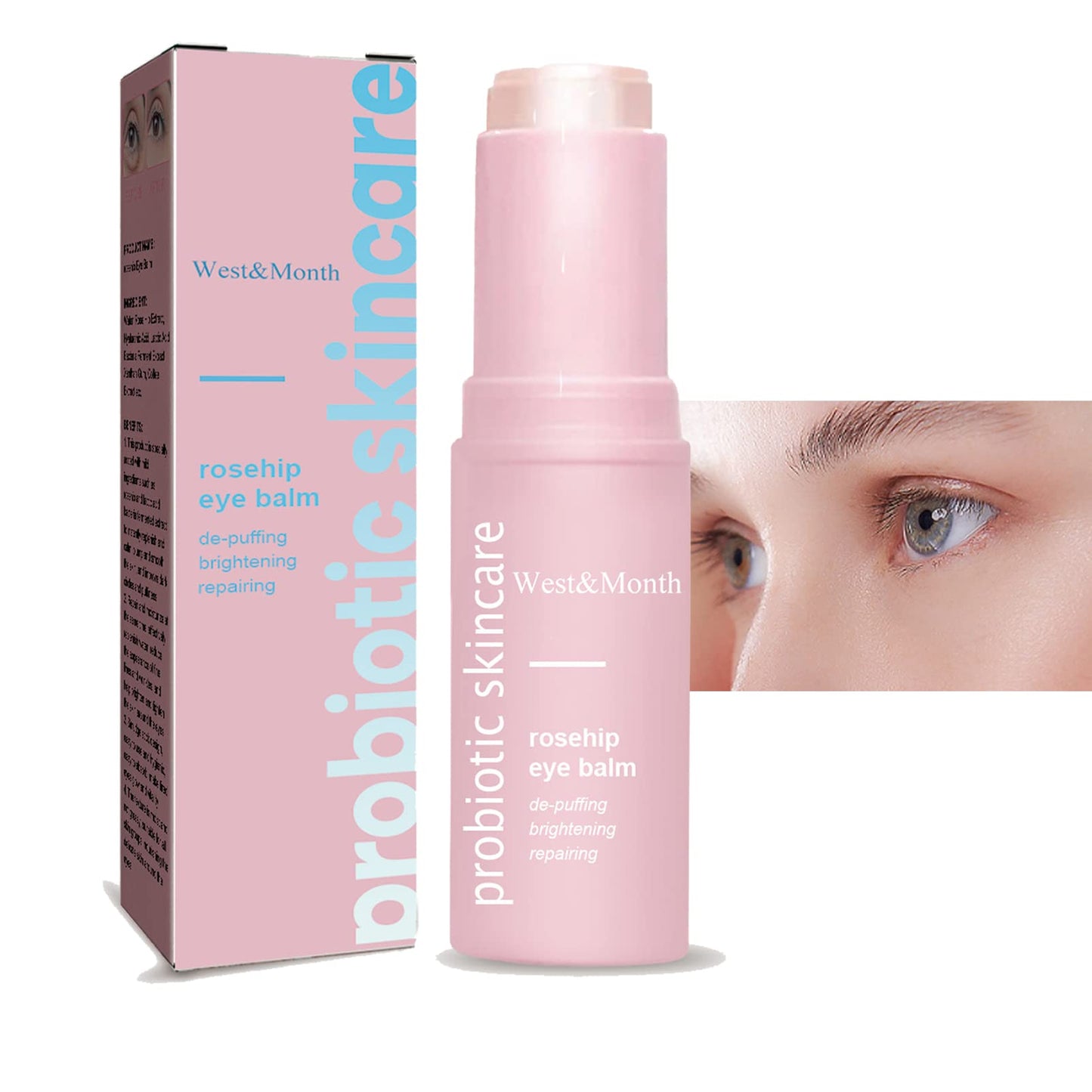 Brighten Eye Cream Stick,Rosehip Moisturizing Balm Stick,Hydrating Moisturizing Stick,Eye Cream for Dark Circles And Puffy Eyes & Wrinkles,Multi Eye Balm,Wrinkles,Lift Eye Line & Anti-Aging