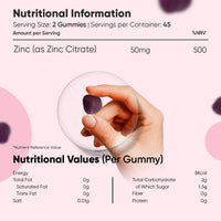 WeightWorld Zinc Citrate Gummies 50mg - 45 Days Supply - 90 Gummies - Zinc Supplement for Men & Women - Easy to Chew - Natural Raspberry Flavour - Vegan, Non-GMO & Magnesium Stearate-Free