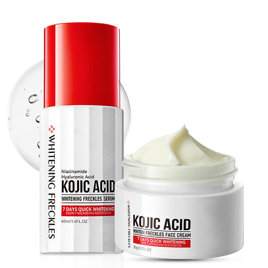 Kojic Acid Face Cream and Kojic Acid Face Serum - Skin Lightening Cream for Anti Aging - Dark Spot Remover for F-ace - Hydrating Serum for Dry Skin - Even Skin Tone, Anti Wrinkle, Moisturising