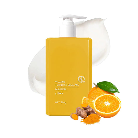 ISBEAUSOLS Turmeric Vitamin C Body Lotion UK - Fragrance Body Skin Care - Brightening Moisturiser for Dull Skin - Organic Night Repair Cream with Fast Absorption - Non-Greasy Summer Glow Lotion for Women 300 G