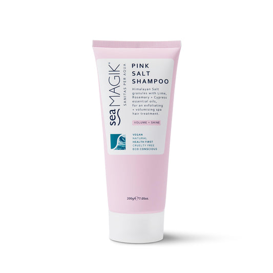 Sea Magik - Himalayan Pink Salt Shampoo for Greasy Hair and Fine Hair, Natural Clarifying Shampoo, Exfoliating and Volumising, with Strengthening Seaweed, Sulfate Free, Vegan, Cruelty Free (200g)