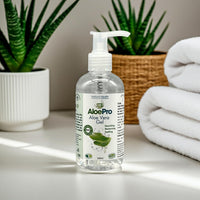 AloePro Aloe Pro Pure Vegan Aloe Vera Gel 200ml – Natural Aftersun, Cooling, Moisturising & Soothing | Cruelty Free | For Skin & Hair | Bug Bites, Minor Burns, Dermaplaning, Post-Laser Care