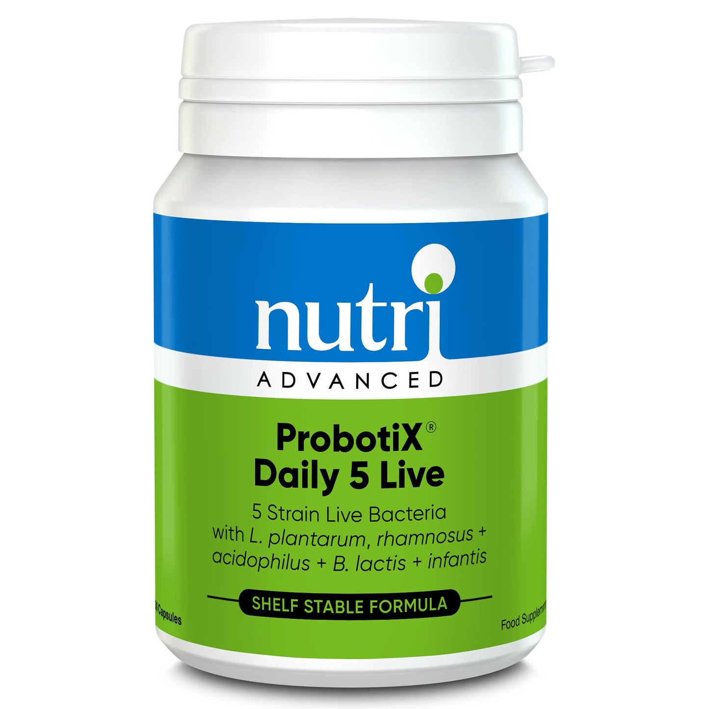 Nutri Advanced - ProbotiX Daily 5 Live Bacteria Probiotic Supplement - 30 Capsules