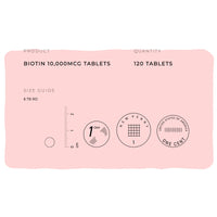 Fitness Health Biotin 10,000mcg 120 Tablets - Supplement for Hair, Skin, and Nails for Women & Men - Maximum Strength Pure Biotins - B Vitamin - High Strength Vegan Biotin's - GMP Approved