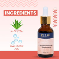 SWOSH 1% Hyaluronic Acid Serum 30 ML Lightweight & Hydrating Serum For Intense Hydration(Normal To Dry SKIN) With Glycerine and Aloe Vera For Skin Illumination