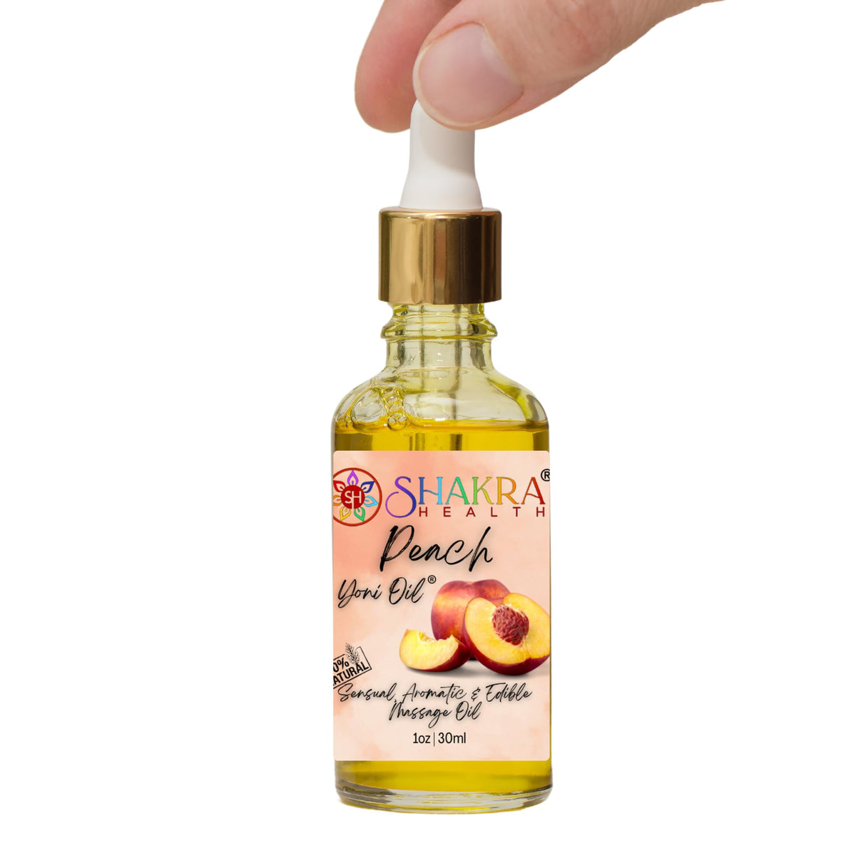 SH SHAKRA HEALTH Yoni Oil [Peach] 30ml – Organic & Vegan Non-Sticky Body Massage Oil for Women. Hydrating Skincare Moisturizer. Non-Greasy for Comfort.