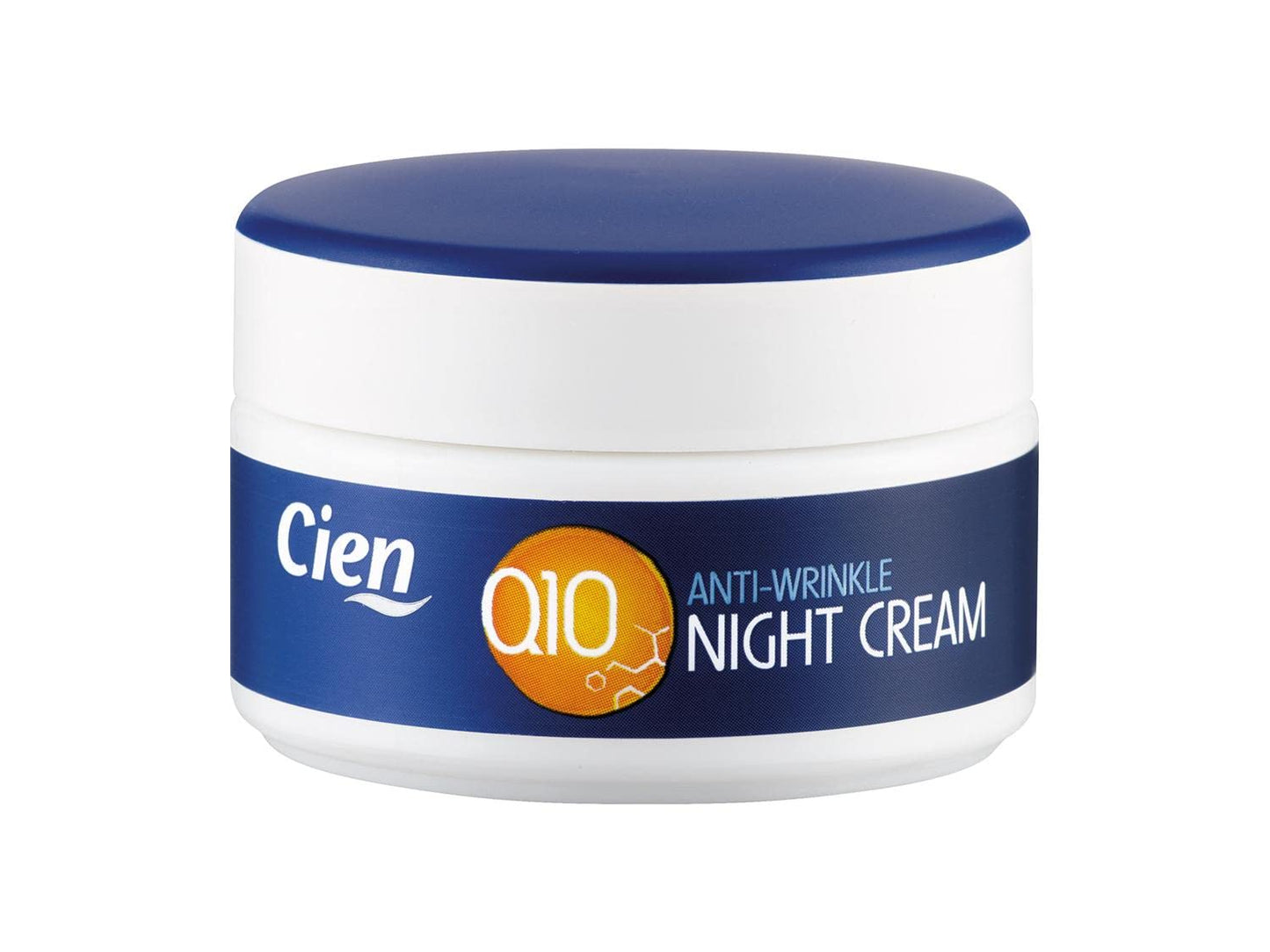 Cien Anti-Wrinkle Cream Night Cream 50 ml with Q10, Hyaluronic Acid and Vitamin E for Required Skin