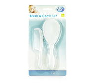 Baby Hair Brush & Comb Set in White Soft & Gentle for Your Baby First Steps