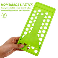 Lurrose Lip Balm Crafting Kit 50 Holes Filling Tray and Spatula Lip Balm Tubes Filling Tray for Diy Lipstick Gloss and Homemade Projects