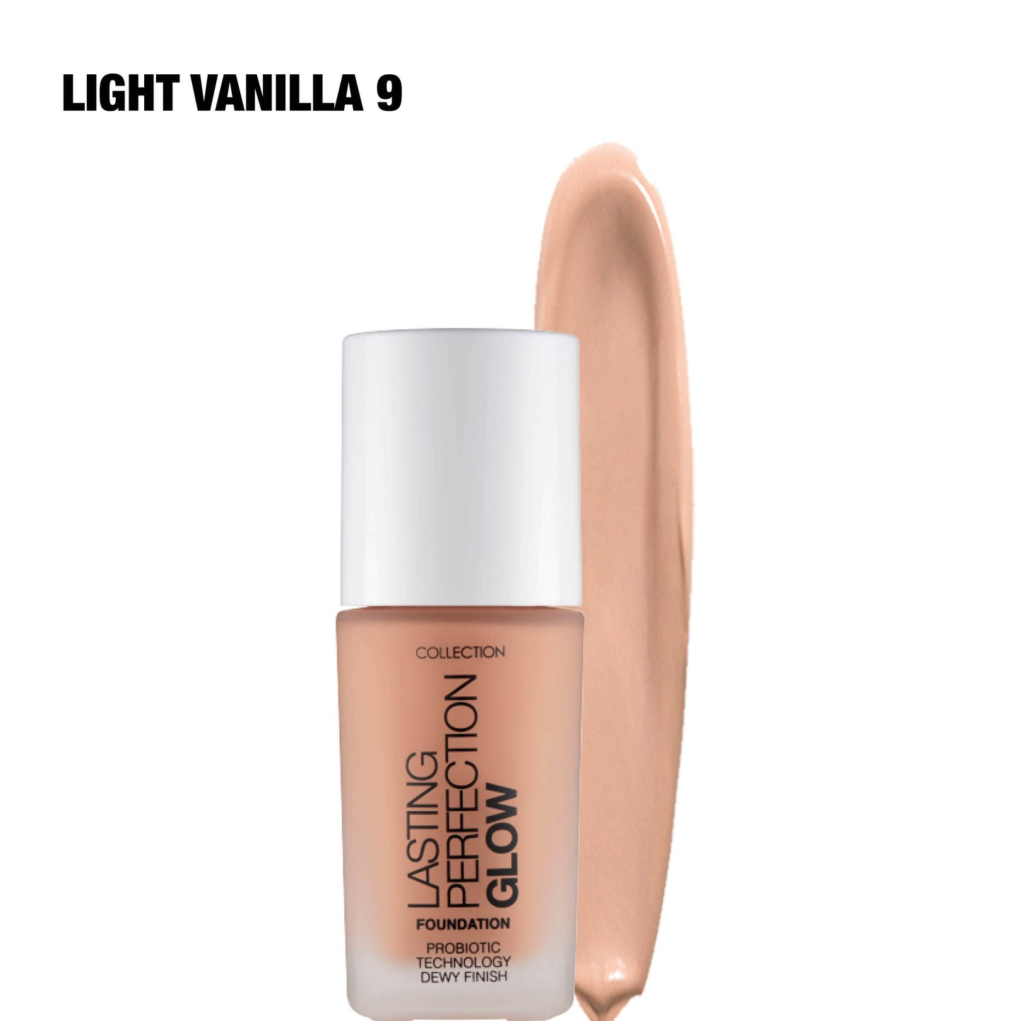 Collection Cosmetics Lasting Perfection Glow Foundation, Medium to Full Coverage, 27ml, Light Vanilla