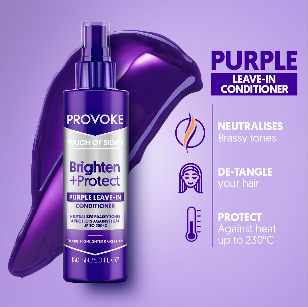 PROVOKE Touch of Silver Leave-in Conditioner, Protects against Heat Damage and Split Ends, 150 ml