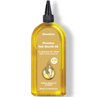 MiracleHair x2 Premium Hair Growth Oil XL 170ml - Rosemary, Biotin, Jojoba, Castor, Coffee, Almond, Argan, Baobab, Peppermint, Ginger & Tea Tree Oil - Hair Growth & Thickening & Loss Prevention - UK Based Brand