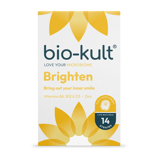 Bio-Kult Brighten – to Bring Out Your Inner Smile, with 14 Strains of Live Bacteria, Vitamins B6, B12, & D, Zinc & Magnesium - 60 Capsules