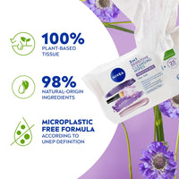 NIVEA Biodegradable Cleansing Wipes Sensitive Skin, Wipes from 100 percent Plant Fibres, Sensitive Make-Up Wipes, Face Wipes Makeup Remover, 25 Count (Pack of 1)