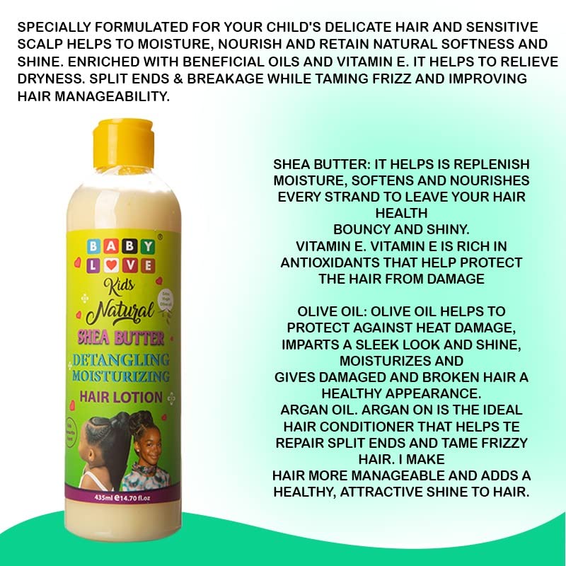 ICAN LONDON BABY LOVE KIDS NATURAL SHEA BUTTER DETANGLING MOISTURIZING LOTION 435ML
