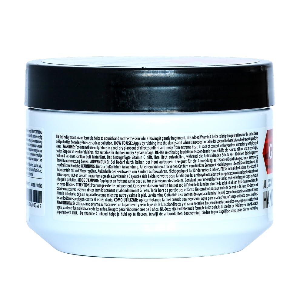 G Gabri Gabri Professional Hand & Face Care Cream - Pomegranate and Red Grape (300ml) Daily Moisturising for All Skin Types